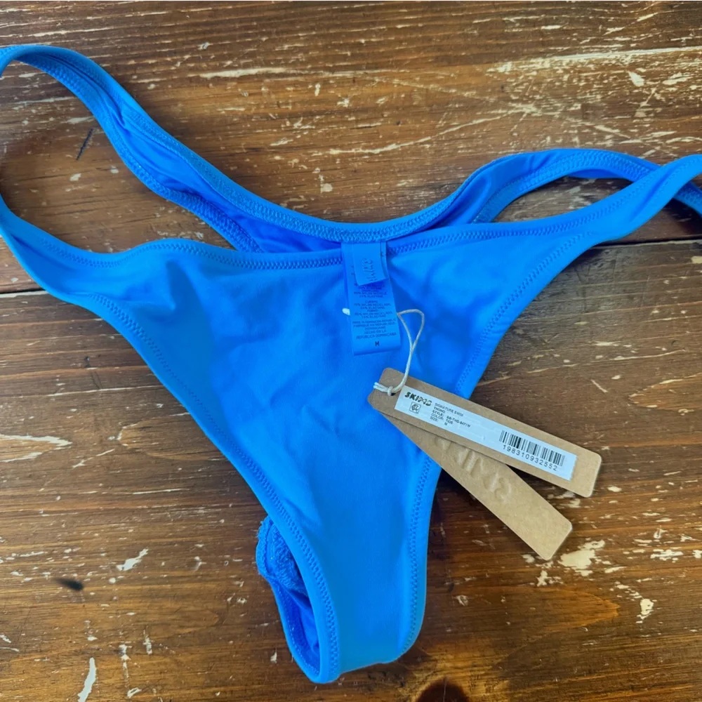 Skims Signature Swim Thong Bikini Bottom - Tide Blue - Size Medium - NWT - Picture 2 of 3